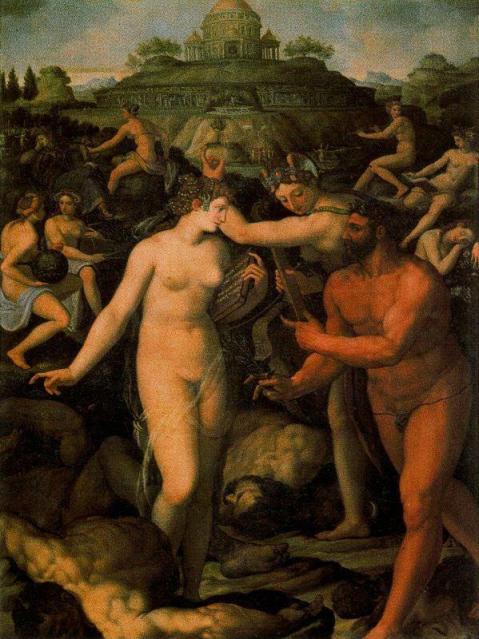 Héraclès avec les Muses, 1568, Alessandro Allori, Galleria degli Uffizi