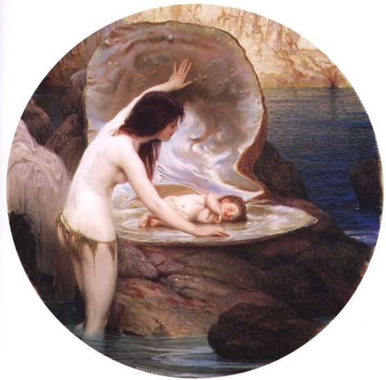 Bébé de l'eau, 1895, Herbert James Draper, Manchester Art Gallery