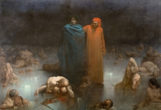 Dante et Virgile dans le 9e cercle de l’Enfer, 1861, Gustave Doré, Bourg-en-Bresse, musée de Brou