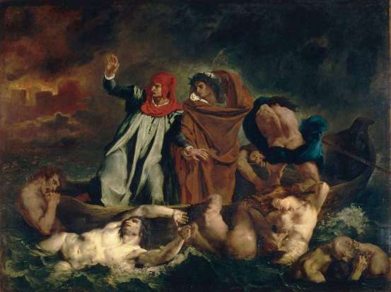 La Barque de Dante, 1822, Eugene Delacroix, Musée du Louvre