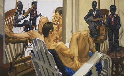 Male Model, Minstrel Marionettes, and Unfinished Painting, 1994, Philip Pearlstein, Museum of Modern Art