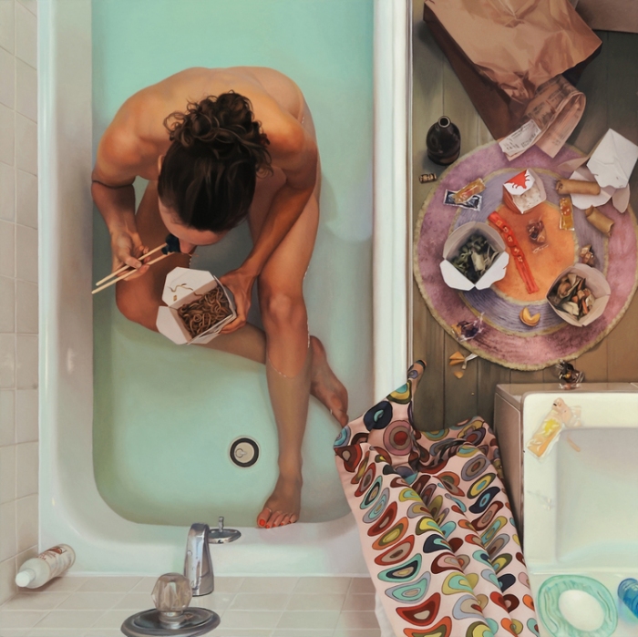 Self Portrait in Tub with Chinese Food, Lee Price
